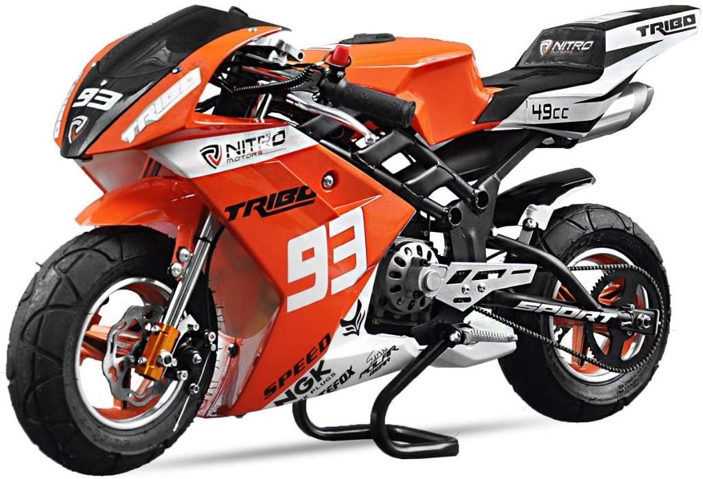 Kinder F1 Racing Bike Pocket Bike 49cc Dirt Bike Oranje 40km, Ophalen of Verzenden, Nieuw, Overige typen