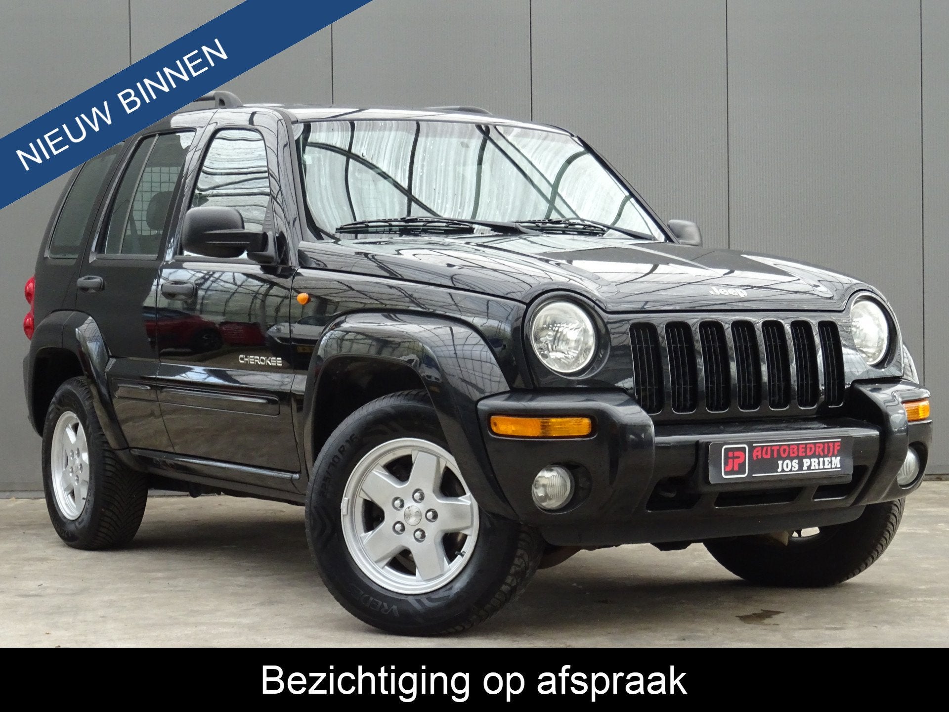 Jeep Cherokee 3.7i V6 limted * LEER * TREKHAAK * 4 SEIZOENSB, Auto's, Automaat, 3700 cc, Gebruikt, Zwart