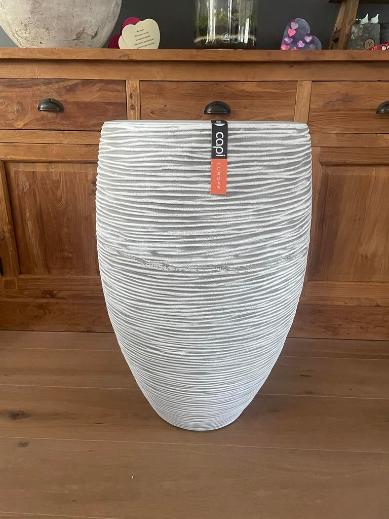 Capi vaas elegant deluxe Rib NL, Kunststof, Rond, Nieuw, Balkon
