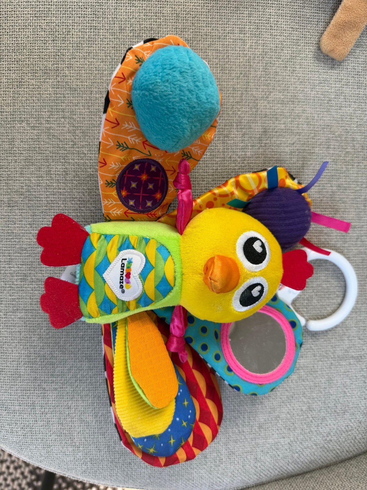 Lamaze speelgoed vlinder/rups met geluid en spiegel, Kinderen en Baby's, Ophalen, Zo goed als nieuw, Overige typen, Met geluid