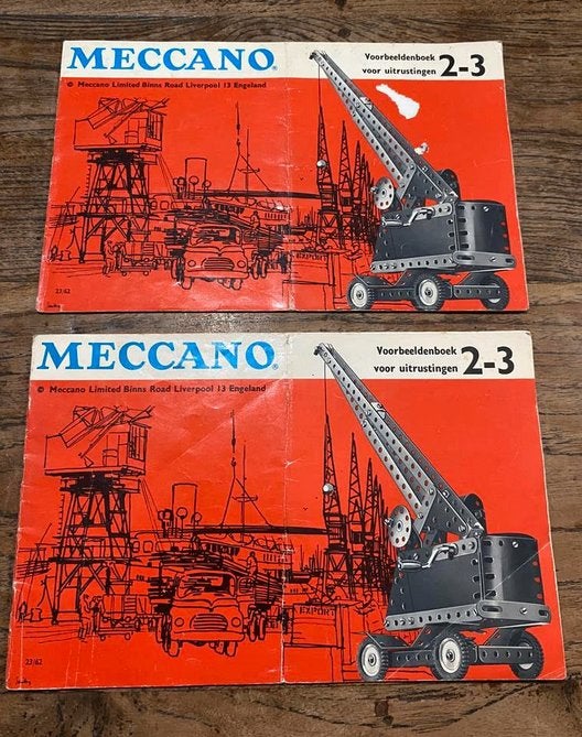 Meccano handleiding, constructievoorbeelden uitrusting 2-3, Ophalen of Verzenden, Gebruikt