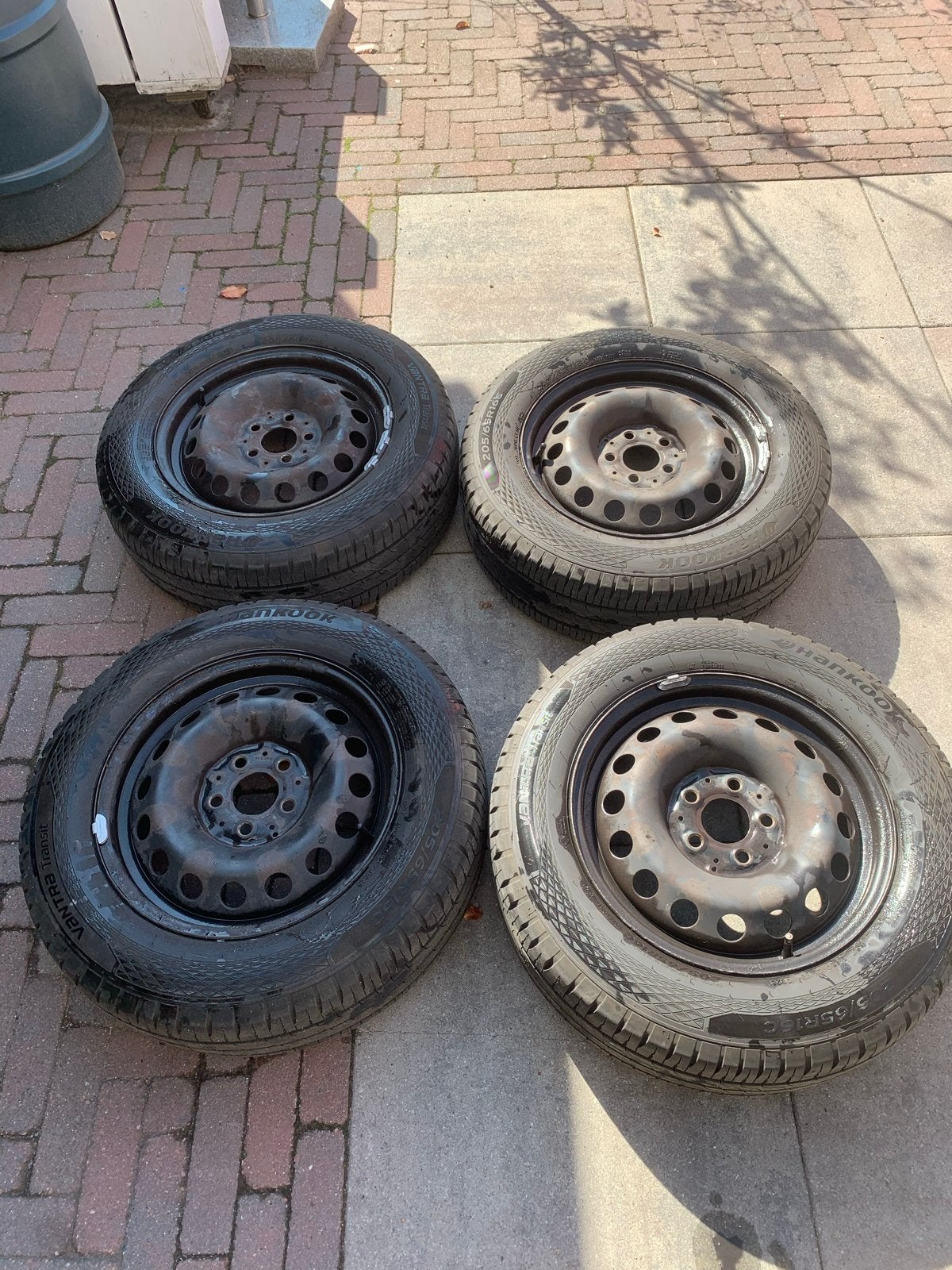 5000km gereden!!! Hankook Vantra Transit banden met velgen, Ophalen, Bestelwagen, 16 inch, Banden en Velgen