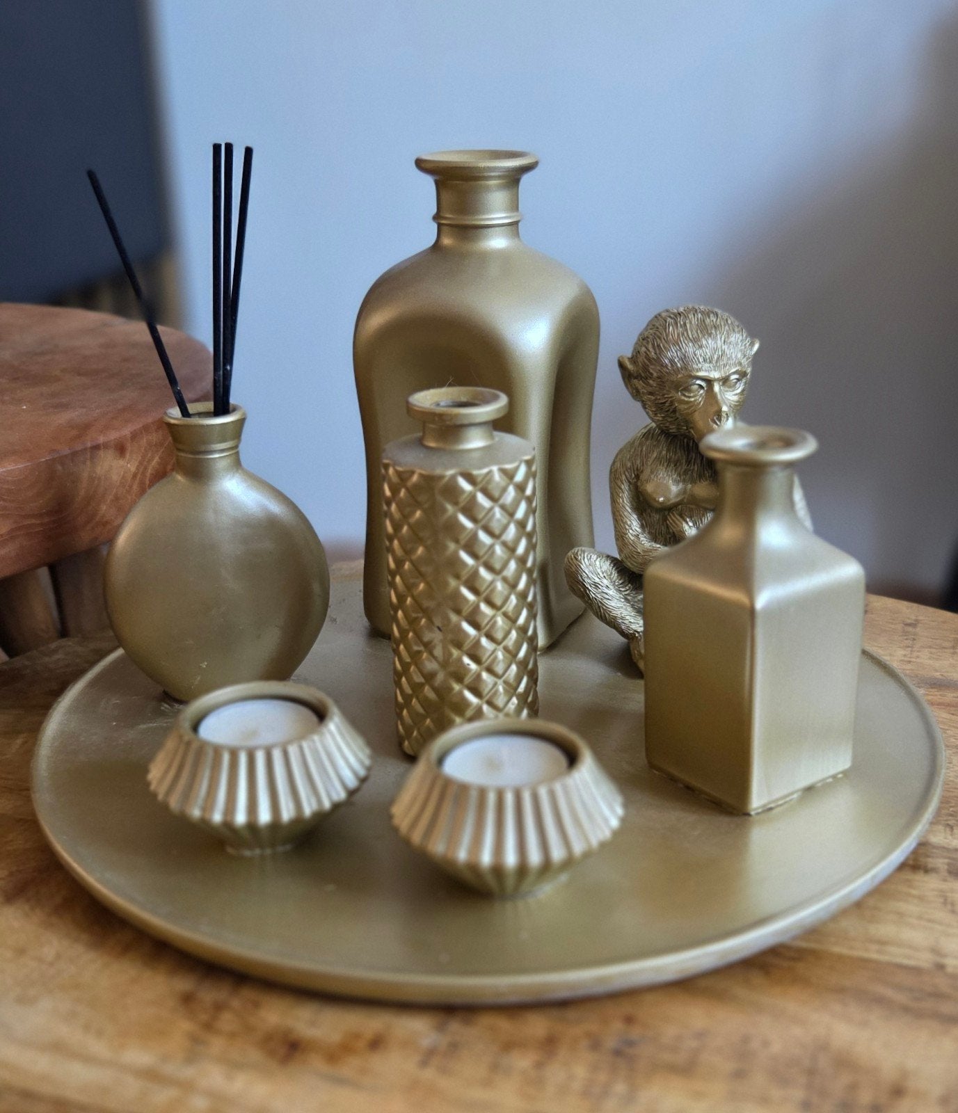 Gouden decoratieset., Ophalen, Overige materialen, Zo goed als nieuw, Goud
