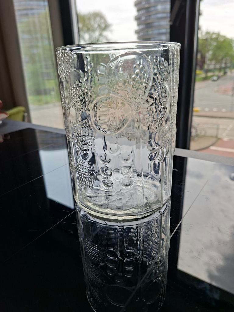 Iittala Kristallen Vaas Oiva Toikka Bomen Bloemen Reliëf, Ophalen of Verzenden