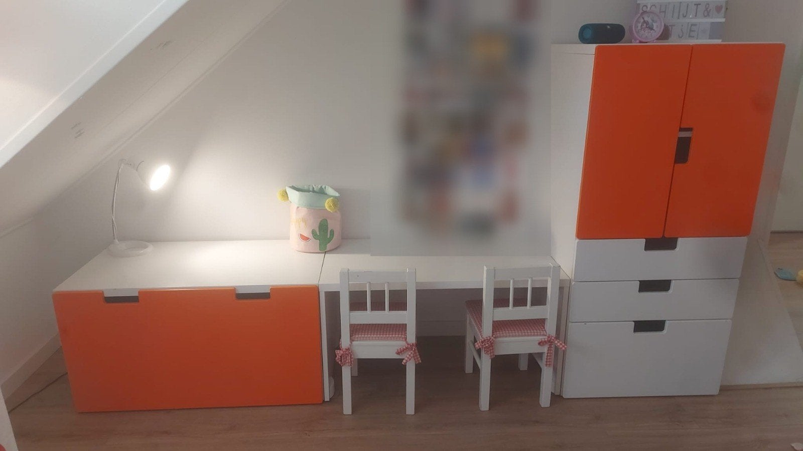 Combi kinderbureau, opberglade en kast (Ikea Smastad), Ophalen, Gebruikt, Overige typen, Meerkleurig