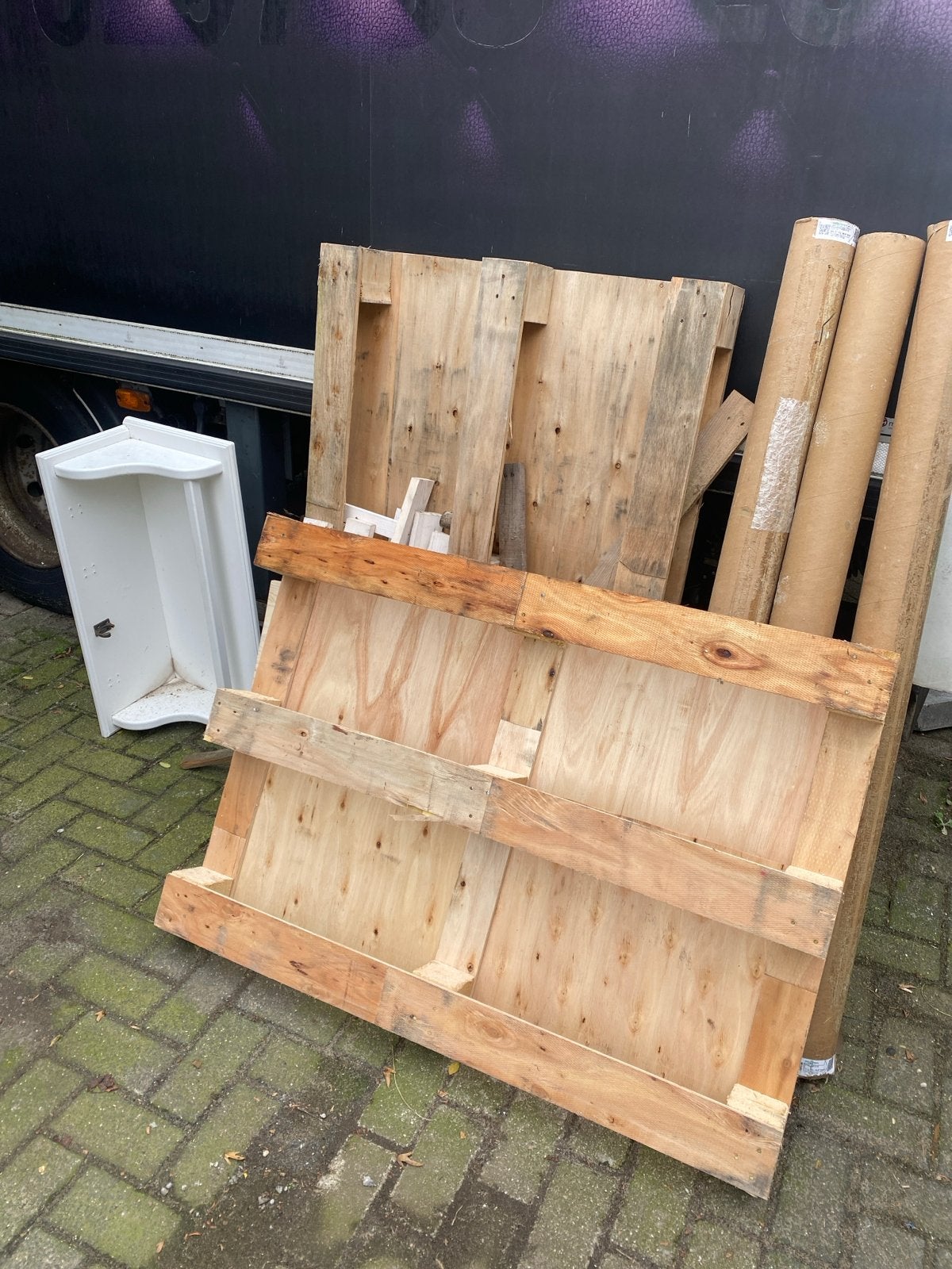 Kachelhout gratis af te halen, Tuin en Terras, Minder dan 3 m³, Ophalen, Overige houtsoorten, Blokken