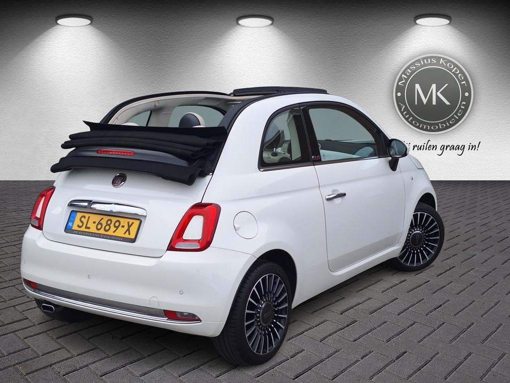 Fiat 500 0.9 TwinAir Lounge Cabrio, Airco, Navigatie, Blueto, Stof, Gebruikt, Wit, Origineel Nederlands