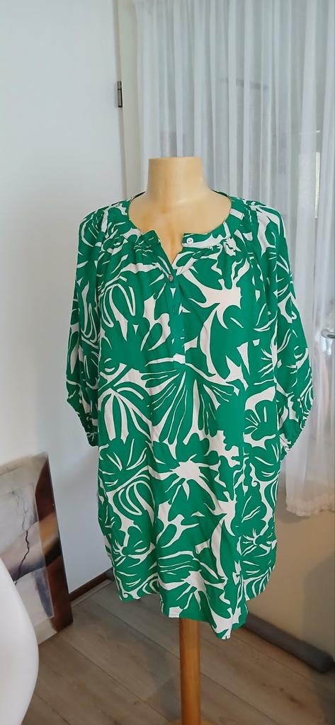 Nieuwe blouse mt 46 48 groen wit, Verzenden, Nieuw, Maat 46/48 (XL) of groter, Overige kleuren