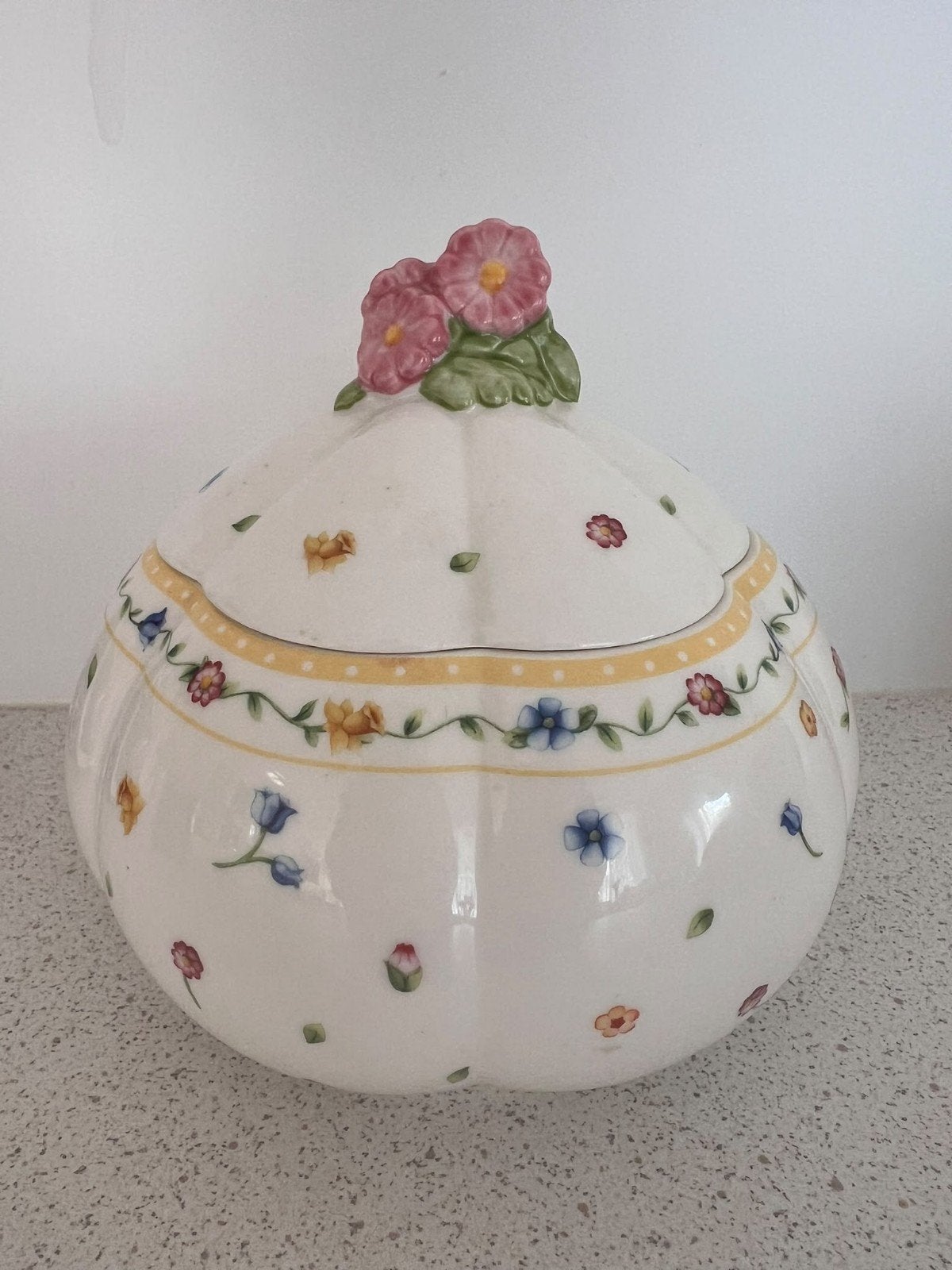 Villeroy & Boch decoratieve voorraadpot met bloemen, Ophalen, Gebruikt, Meerkleurig, Landelijk