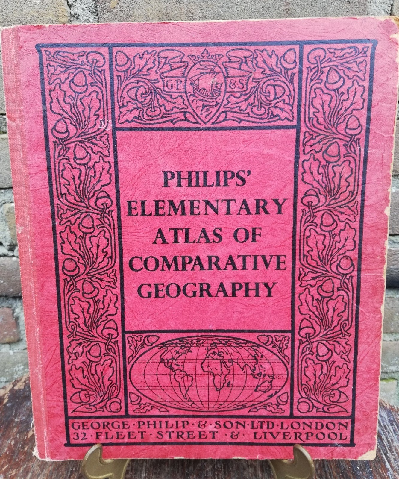 Philips 'elementary atlas. 1950. HC. Engelstalig., Overige atlassen, 1800 tot 2000, Wereld, Gelezen