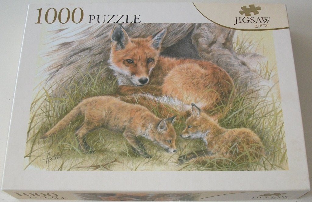 Puzzel *** VOSSEN FAMILIE *** 1000 stukjes Animal Prints, Ophalen of Verzenden, 500 t/m 1500 stukjes, Zo goed als nieuw, Legpuzzel