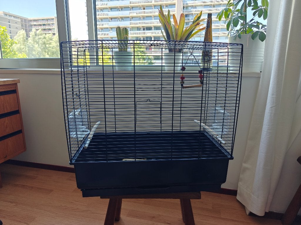 Vogelkooi (H57 x B61 x D31) nieuwstaat, Dieren en Toebehoren, Ophalen, Zo goed als nieuw, Metaal, Vogelkooi