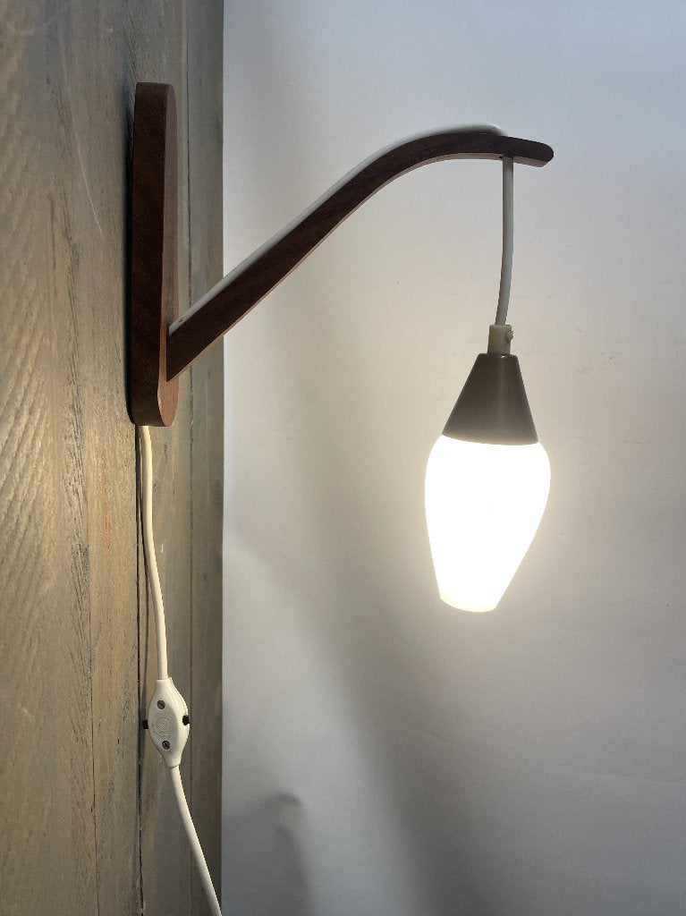 wandlamp, hengellamp jaren '60 vintage, Ophalen of Verzenden, Overige merken, Wandlamp, Glas