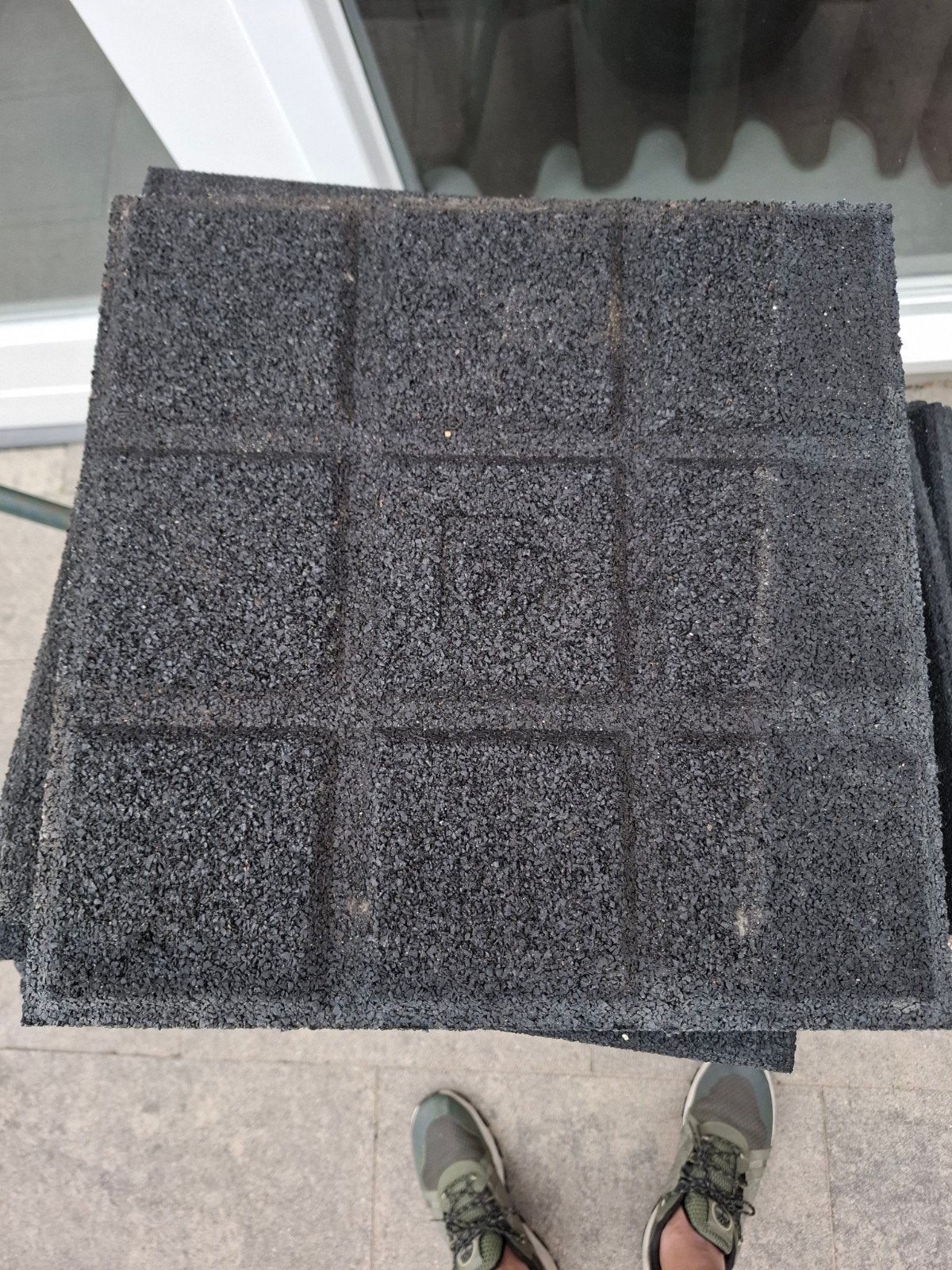 37 Rubberen tegels van 400x400x25mm, Ophalen, Gebruikt, Rubber, Overige typen