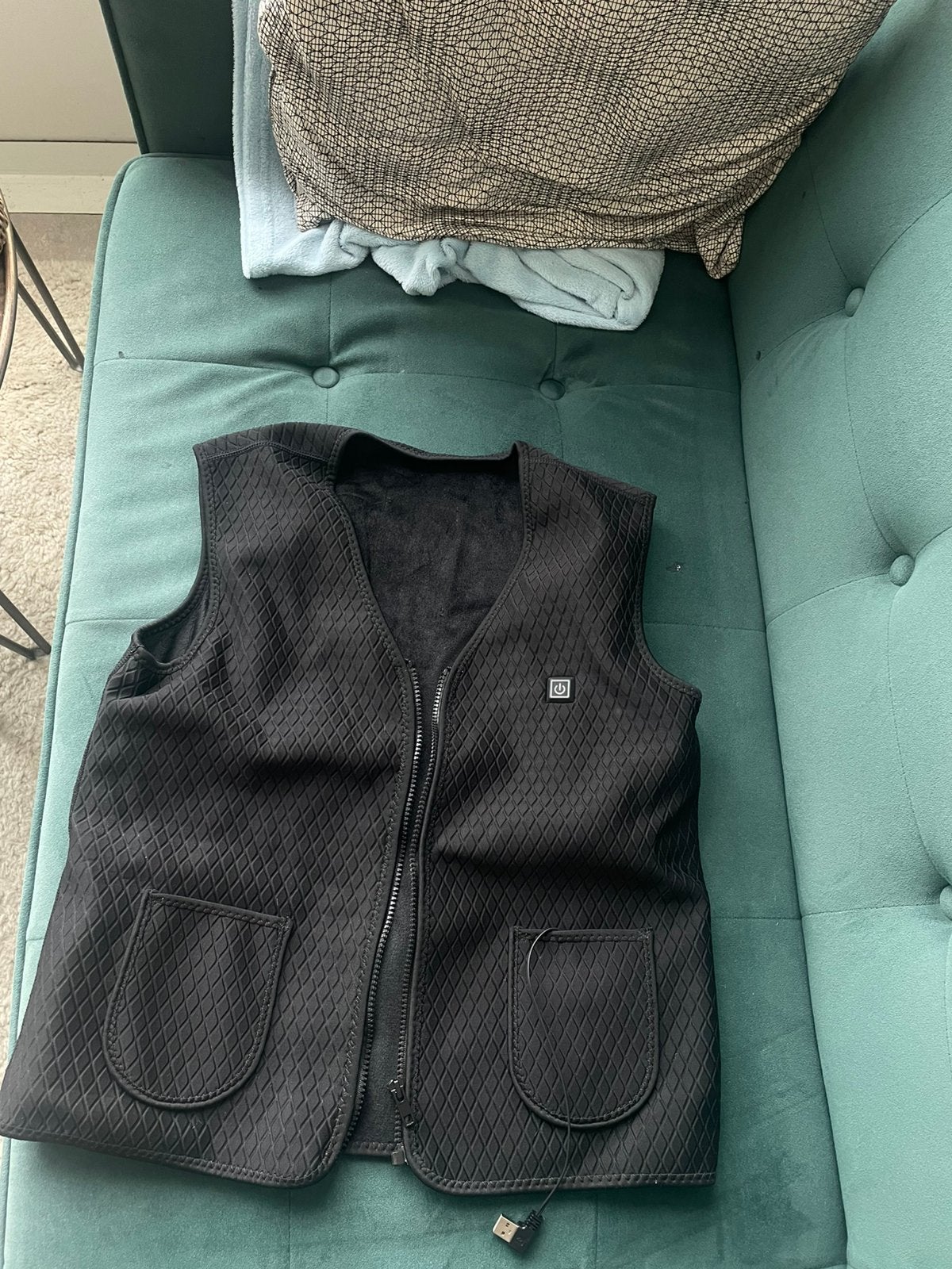 Elektrisch verwarmbare bodywarmer, Kleding | Heren, Bodywarmers, Ophalen of Verzenden, Zo goed als nieuw, Zwart