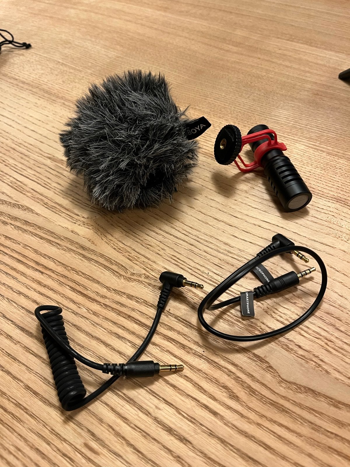 BOYA BY-MM1 microfoon voor camera + Manfrotto statief, Manfrotto, Overige typen, Ophalen of Verzenden, Zo goed als nieuw
