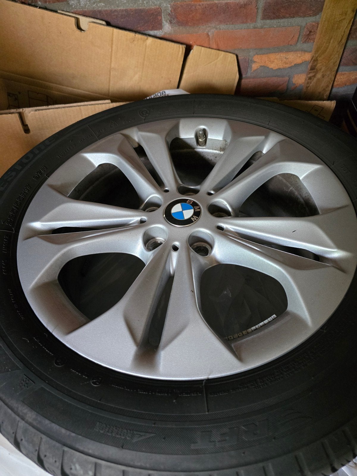 BMW Velgen met Bridgestone winterbanden 225/55R17, Ophalen, Gebruikt, Banden en Velgen, 17 inch
