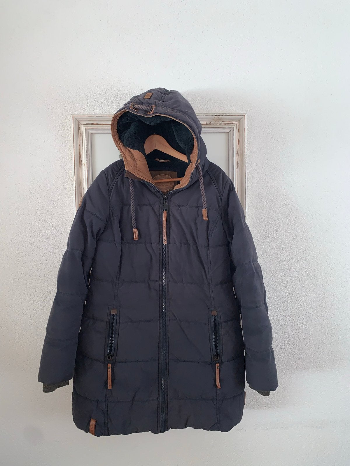 NAKETANO winterjas, donkerblauw, maat L, Ophalen of Verzenden, Zo goed als nieuw, Maat 42/44 (L), Blauw