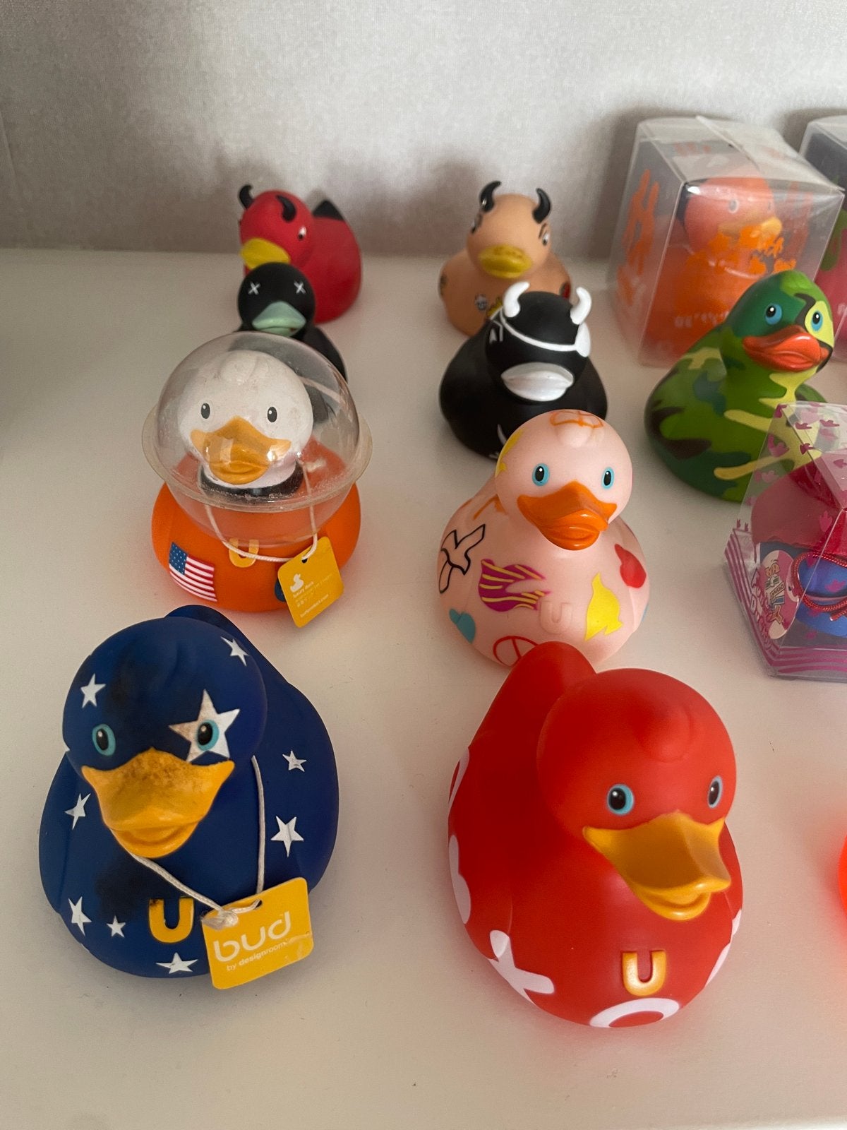 Collectie badeendjes - diverse designs Bud badeend, Ophalen of Verzenden, Gebruikt