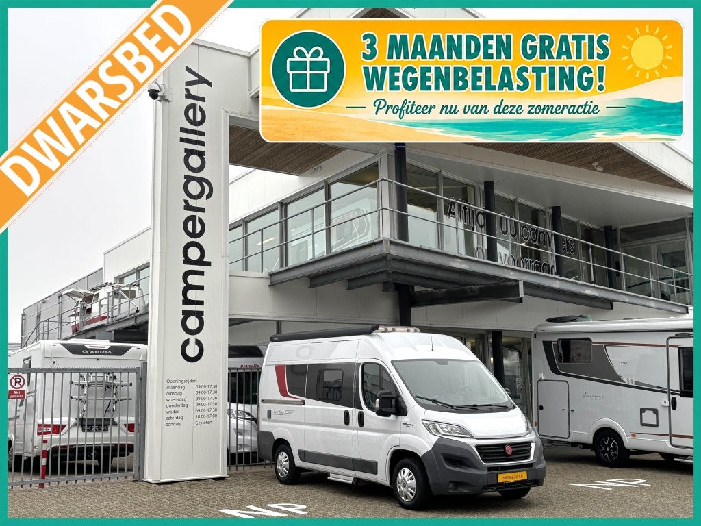 Bürstner City Car 540 DWARSBED 5.40M COMPACT! TREKHAAK EURO, Fiat, Bedrijf, Tot en met 3, Bürstner