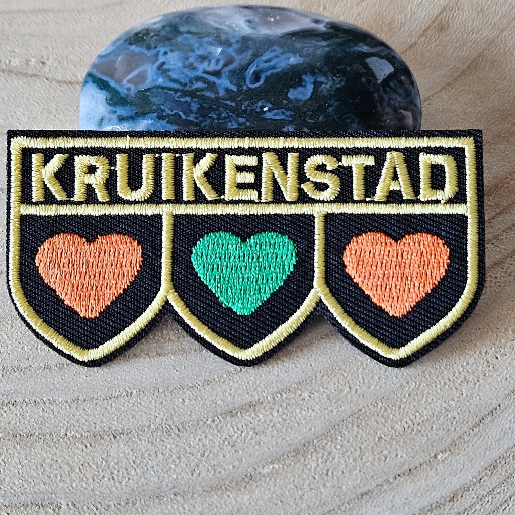 Strijk embleem Iron on Patch applicatie Kruikenstad met hart, D, Nieuw, Ophalen of Verzenden, D