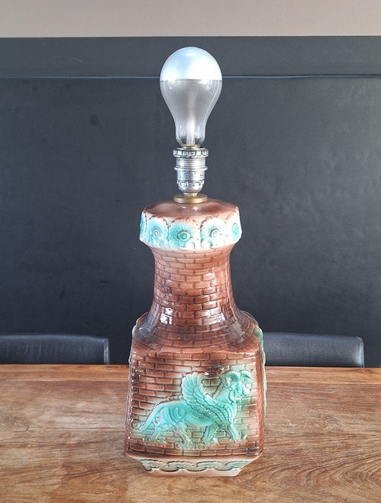 vintage Italiaans tafel-lamp gevleugelde leeuw van San Marco, Ophalen of Verzenden, Zo goed als nieuw, Keramiek, Vintage