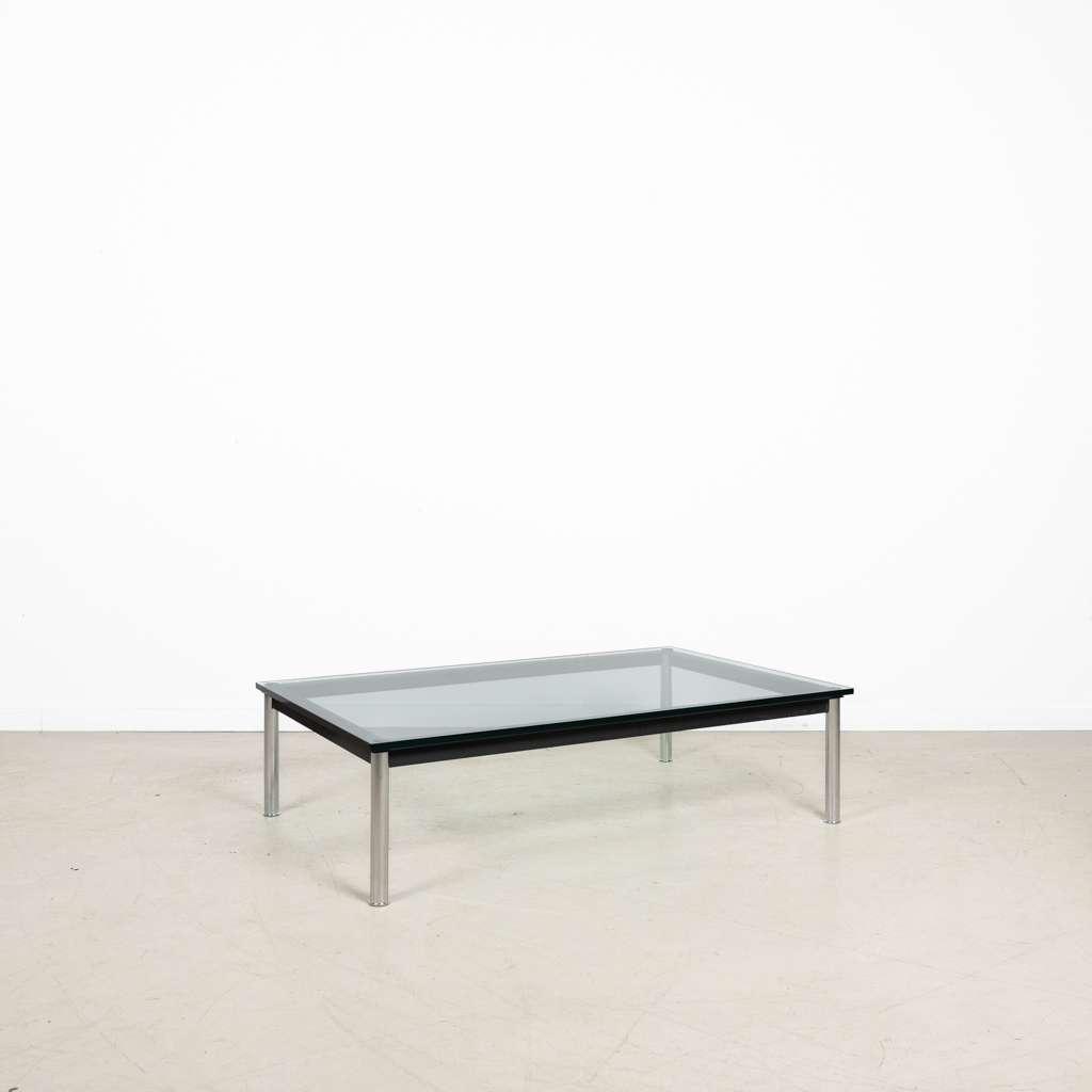 1x Cassina LC10-P Salontafel Zwart Glas 120 x 80 cm - Chroom, Huis en Inrichting, Tafels | Salontafels, Niet ingevuld, 50 tot 100 cm