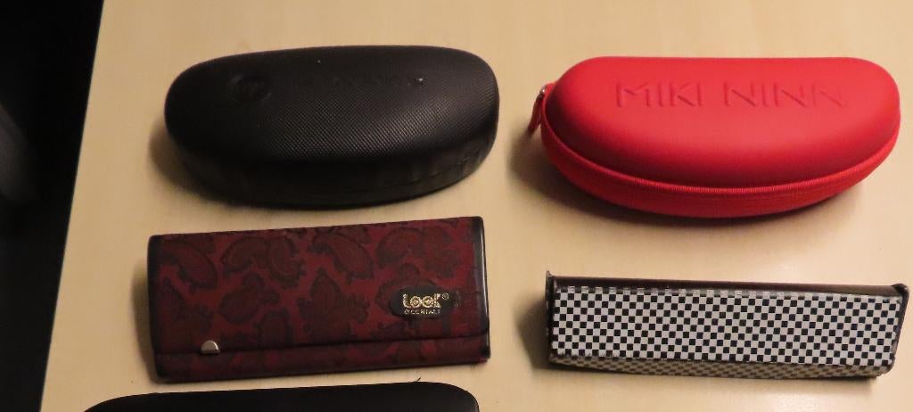 brillenkokers  diversen + een hele oude Rayban koker, Verzenden, Bruin, Overige merken