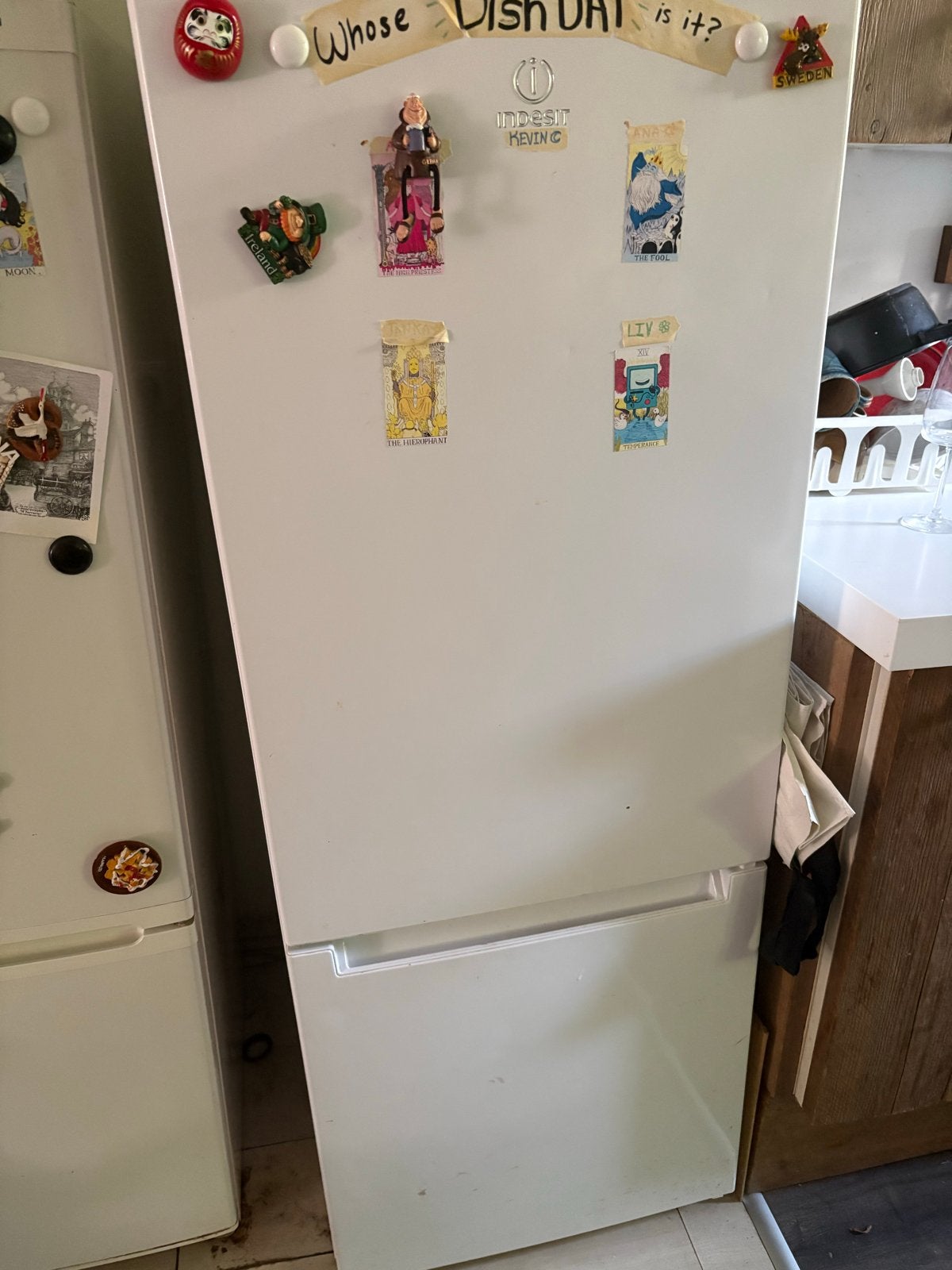 Indesit Koelkast met Vriezer - Wit, Ophalen, 150 tot 200 liter, Gebruikt, 60 cm of meer
