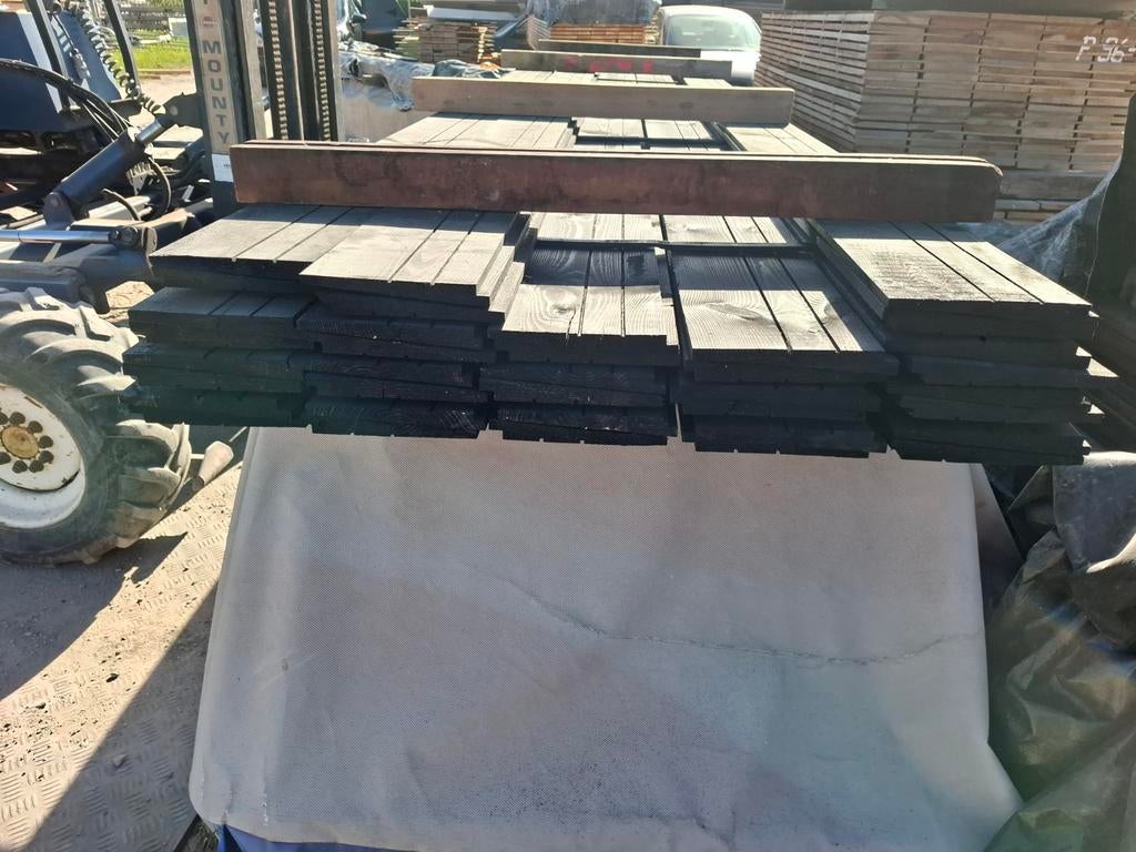 Partij 36 st zwarte zweeds rabat planken 5 m bezorgen mogeli, Ophalen, Nieuw, 250 cm of meer, Planken