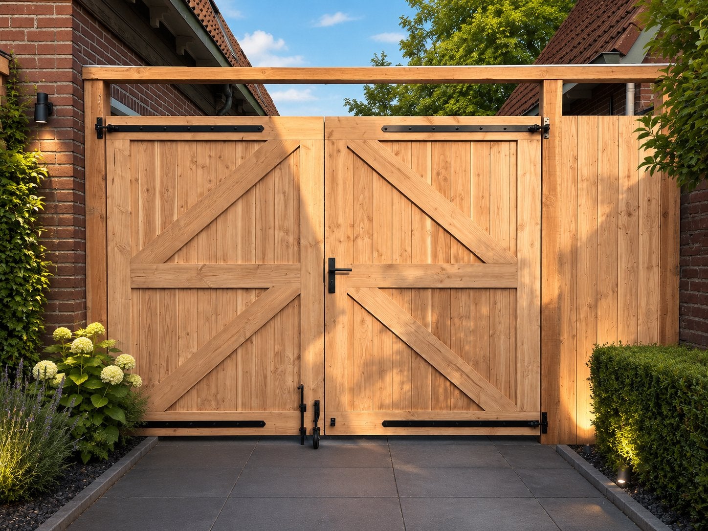 Tuinpoort/schuurdeur/douglas/opgeklampte deur OP MAAT, Ophalen of Verzenden, Nieuw, Hout