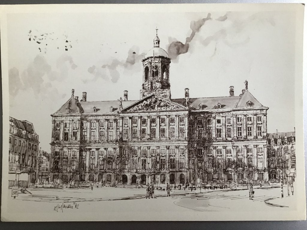Ansichtkaart Koninklijk Paleis op de Dam Amsterdam 1989, Ophalen of Verzenden, 1980 tot heden, Gelopen, Noord-Holland