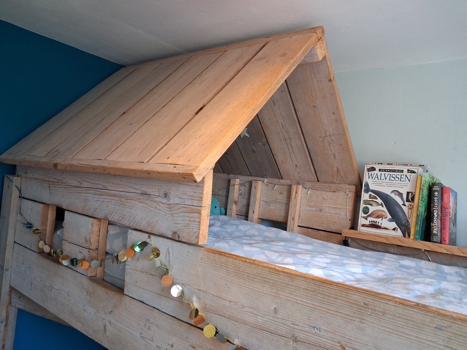 Boomhut bed hoogslaper stapelbed, Ophalen, Gebruikt, Hoogslaper