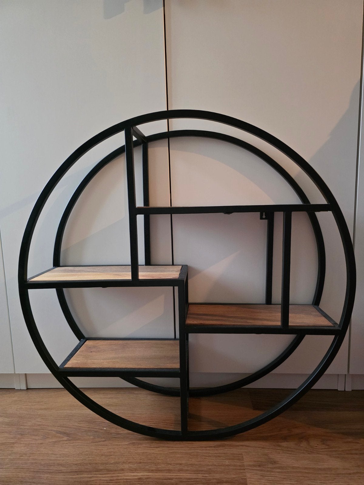 Rond, industrieel wandrek mangohout - NIEUW - - Ø 76,5cm, Ophalen, Nieuw