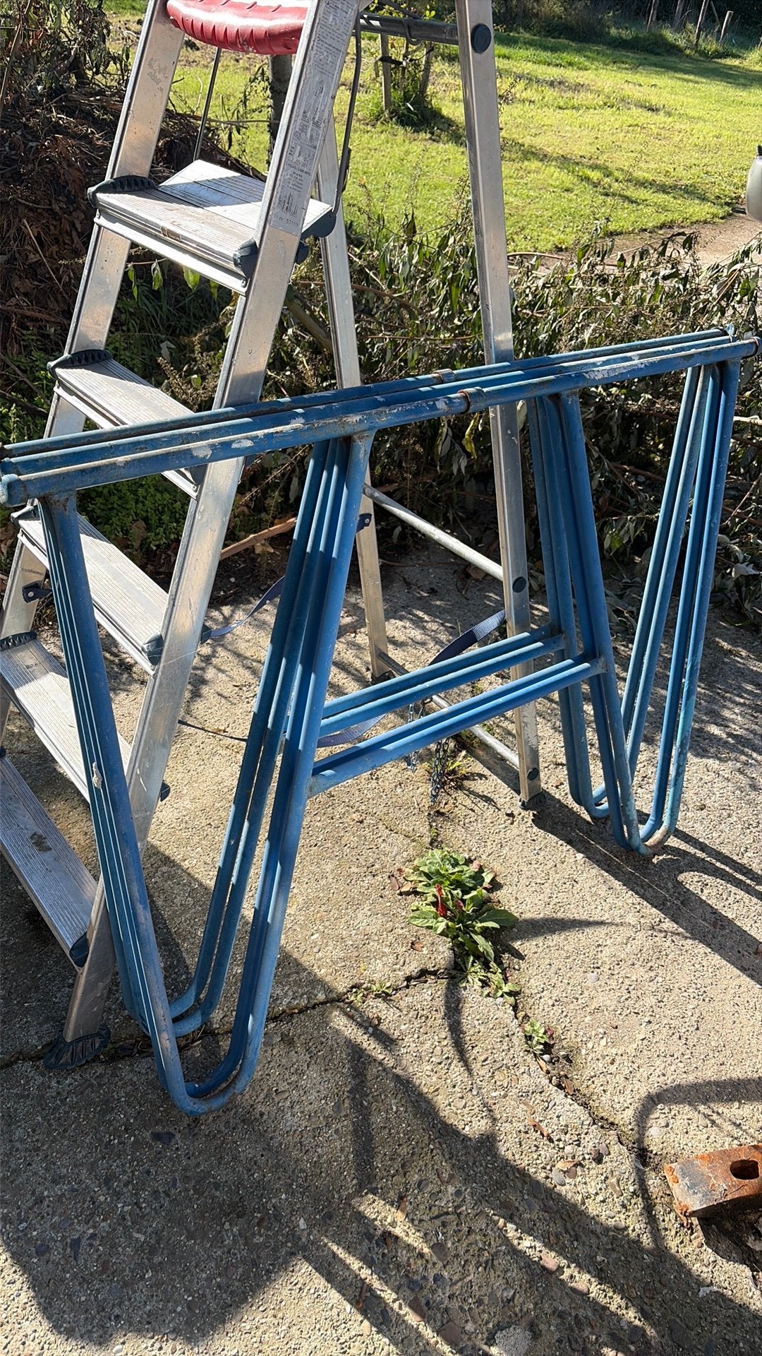 2x metalen schragen inklapbaar, Ophalen, Zo goed als nieuw, Overige typen, Minder dan 2 meter
