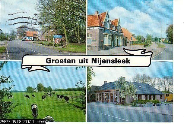 Ansichtkaart	Nijensleek	4-luik, Verzamelen, Verzenden, 1960 tot 1980, Gelopen, Drenthe