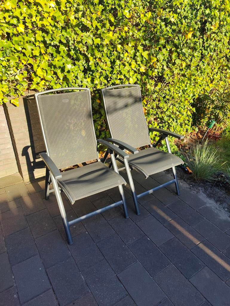 2 x Hartman tuinstoelen, Tuin en Terras, Tuinstoelen, Ophalen, Gebruikt, Aluminium, Verstelbaar