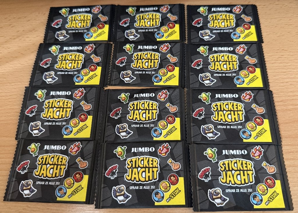 12x Jumbo StukTV Stickerjacht stickers, Verzamelen, Jumbo, Ophalen of Verzenden