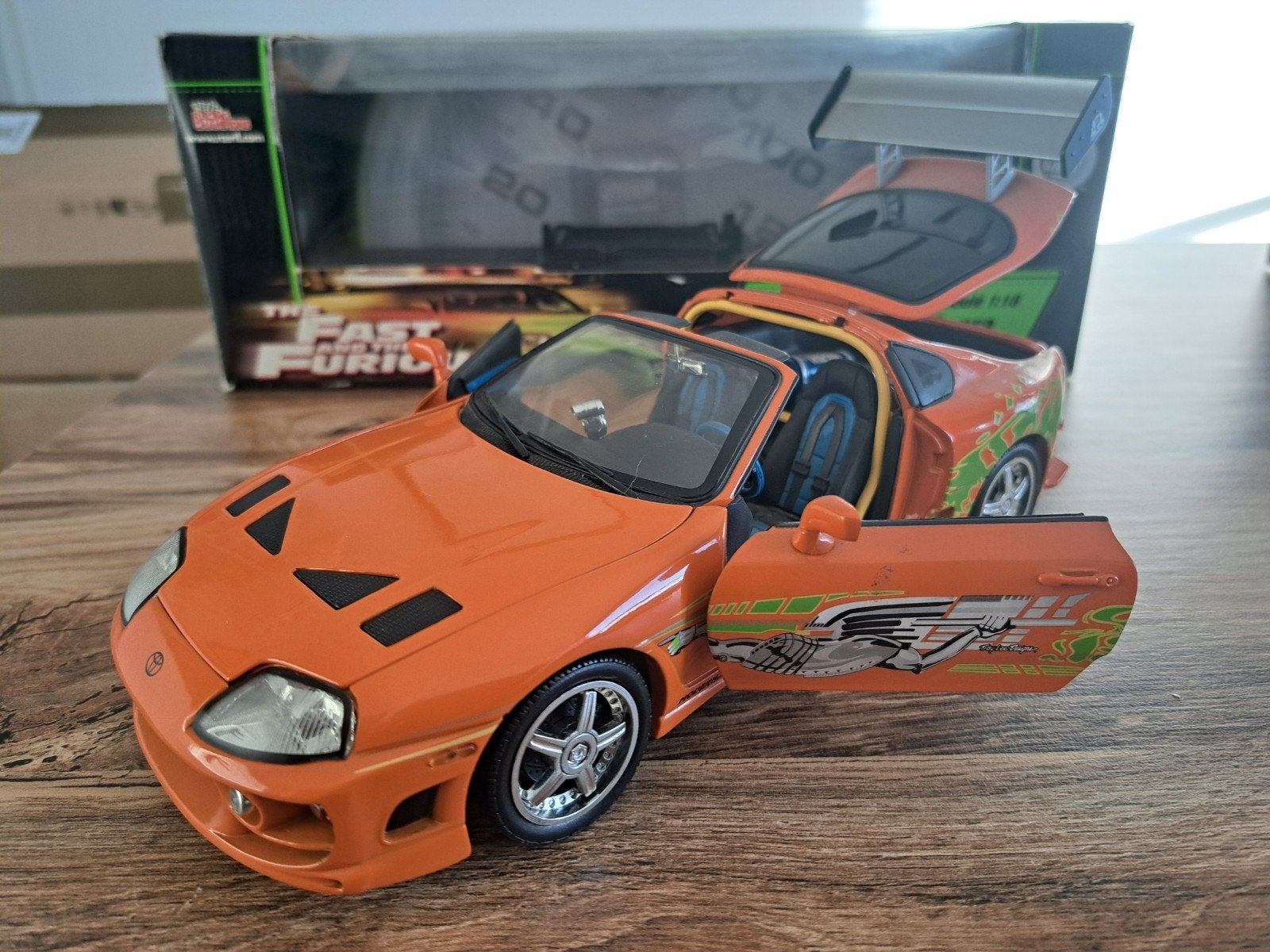 ERTL fast & furious toyota supra 1/18, Hobby en Vrije tijd, Modelauto's | 1:18, Ophalen of Verzenden, Zo goed als nieuw