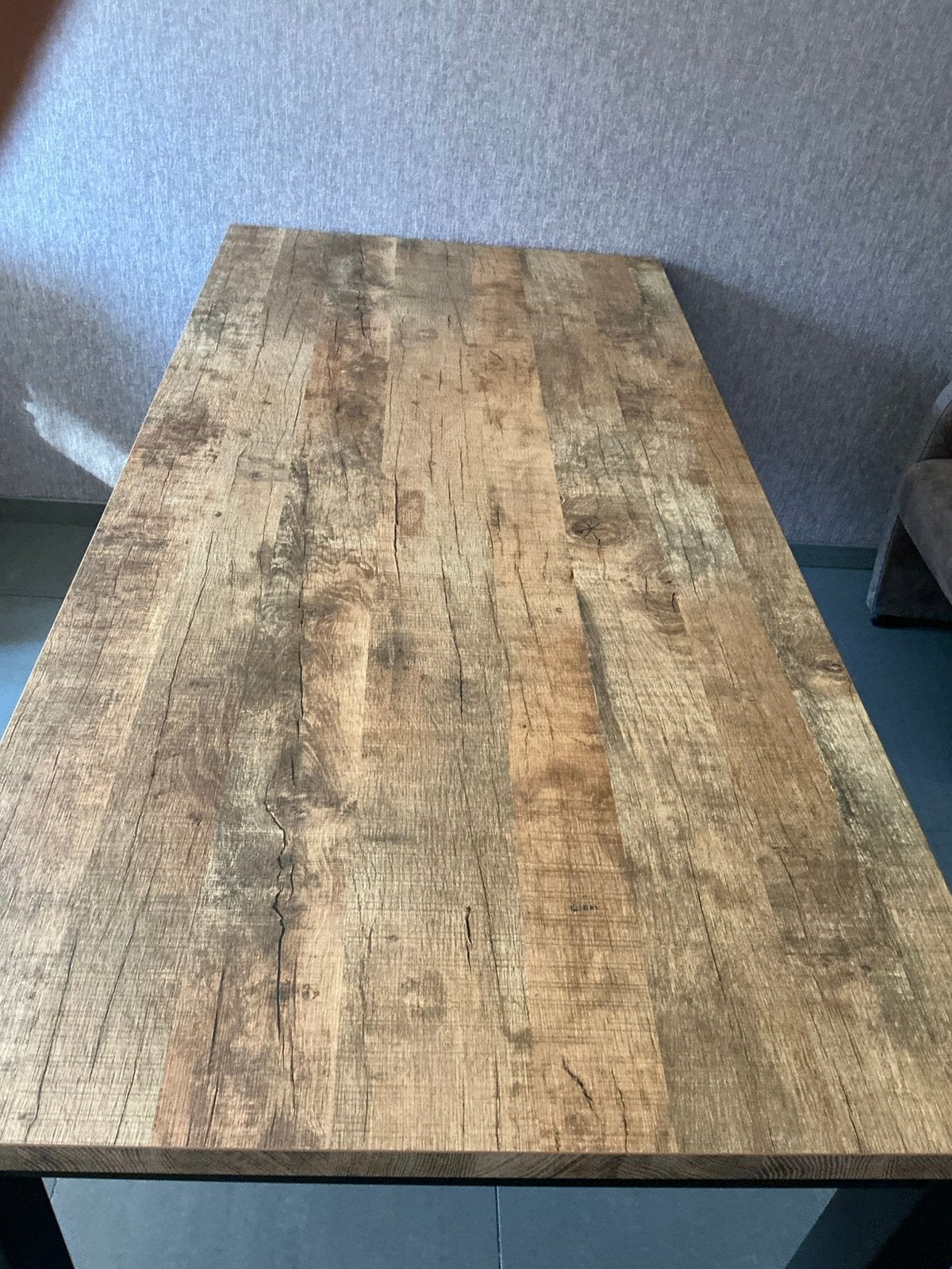 Industriële eettafel, Huis en Inrichting, Tafels | Eettafels, Ophalen, 200 cm of meer, 50 tot 100 cm, Zo goed als nieuw