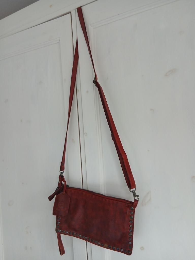 Leren clutch van Bear Bags, Ophalen of Verzenden, Gebruikt, Rood, Avondtasje