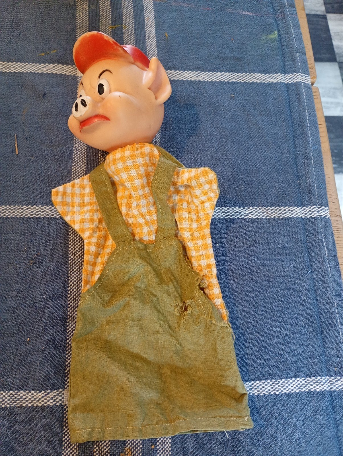 Vintage Famosa Vingerpopje Varken - Zeldzaam Speelgoed, Ophalen of Verzenden, Gebruikt, Overige typen