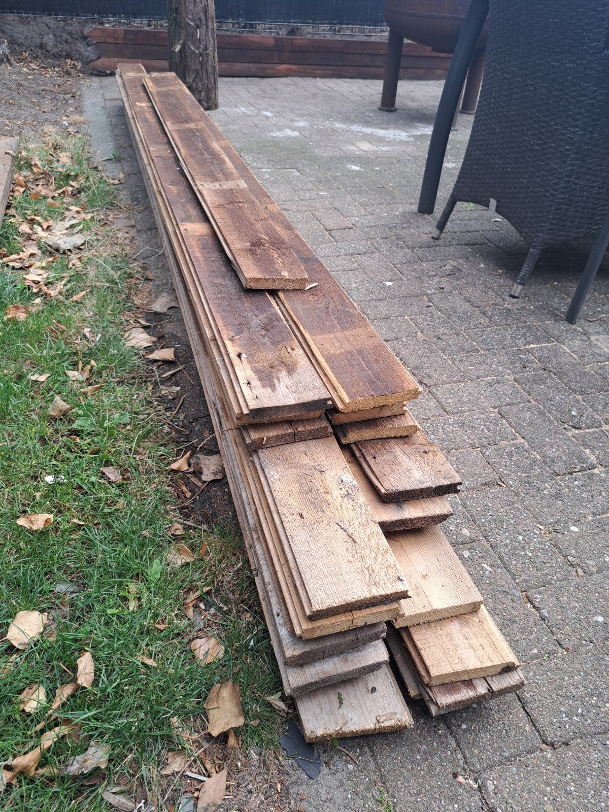 Gebruikte houten planken, diverse lengtes en diktes, Gebruikt, 25 tot 50 mm, Ophalen of Verzenden, Plank