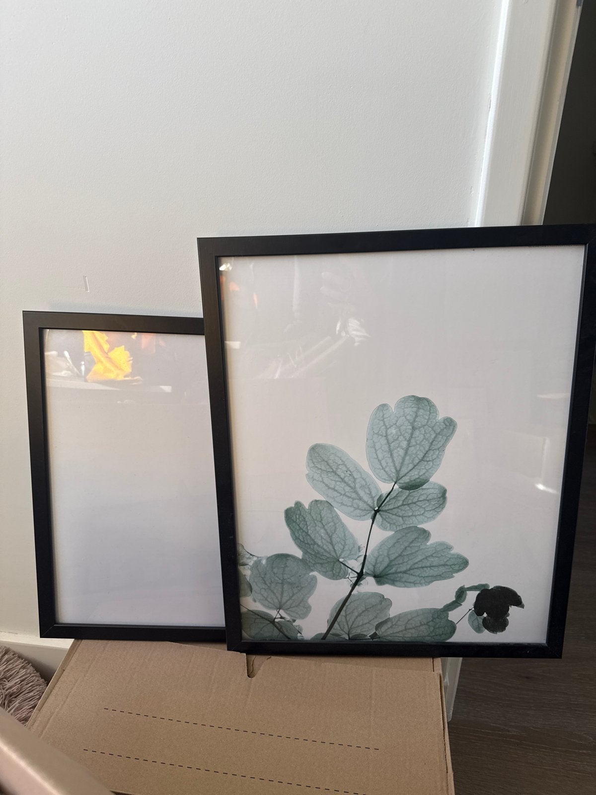 Set van 2 zwarte fotolijsten, Ophalen, Gebruikt, Fotolijst, Met glas