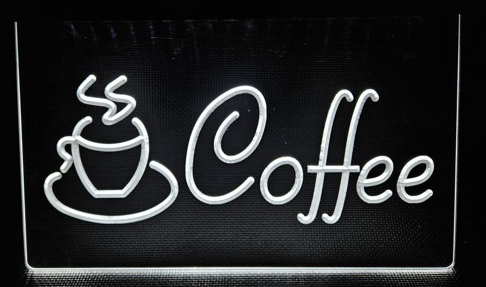 Coffee koffie wit led reclame ledlamp wanddeco deco lamp