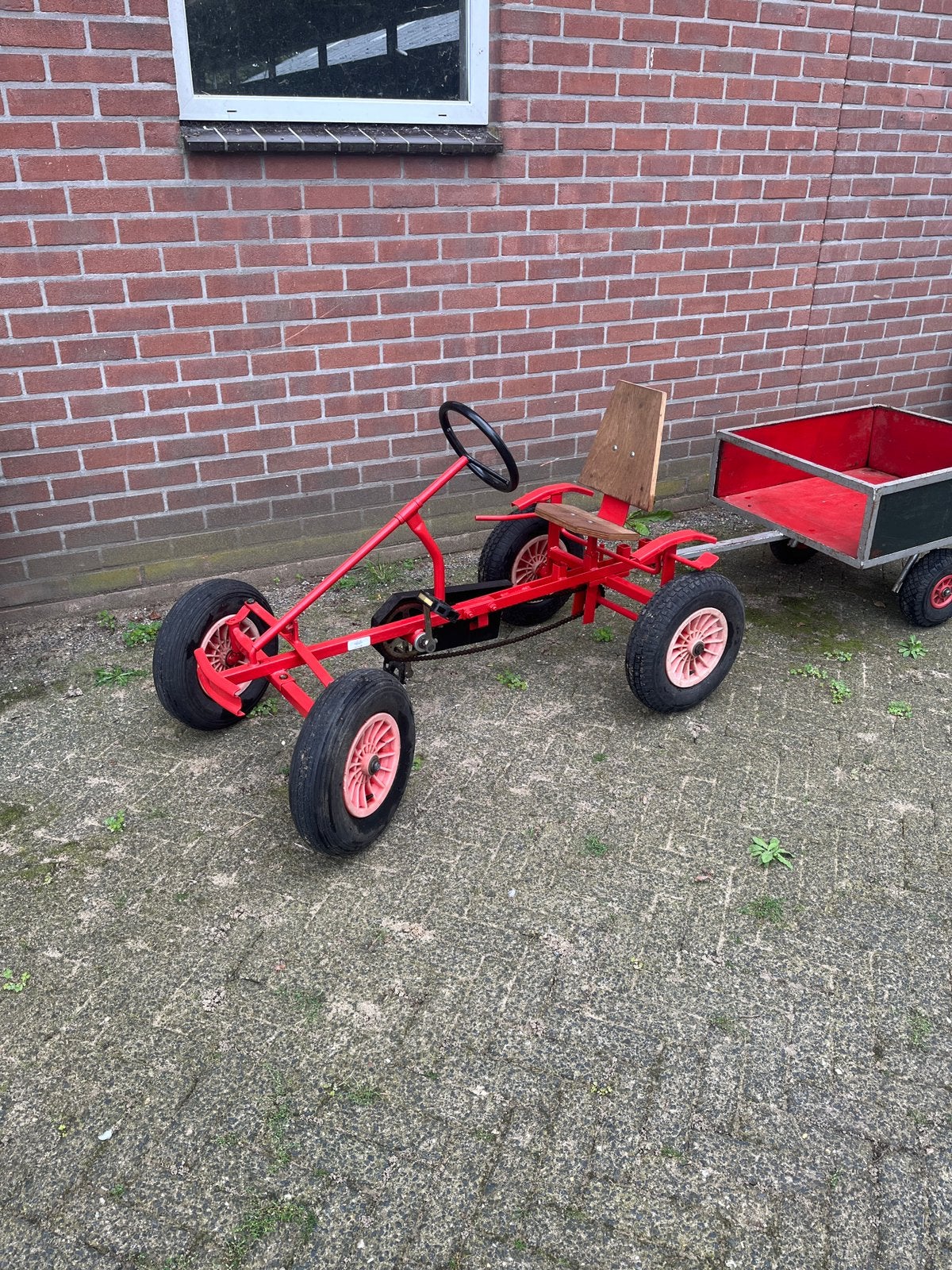 Nette skelter + aanhanger, Ophalen, Gebruikt, Overige merken, Met kar of aanhanger