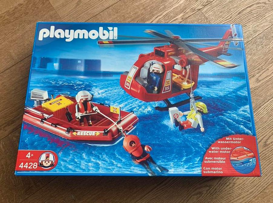 PLAYMOBIL Reddingshelikopter en boot - 4428, Ophalen of Verzenden, Gebruikt