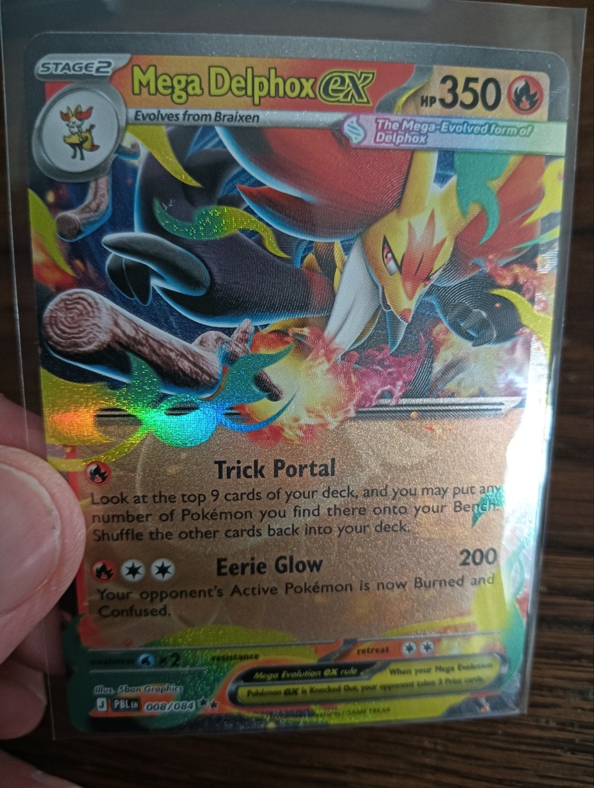 Pitch Black Mega Delphox ex NM, Ophalen of Verzenden, Zo goed als nieuw
