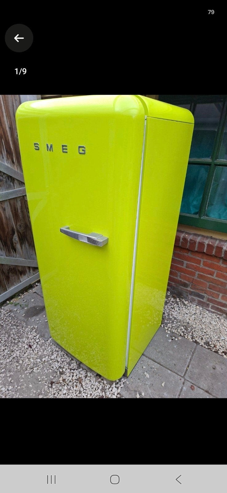 Smeg FAB28VES4 Koelkast Limegroen - Retro Design, Witgoed en Apparatuur, Koelkasten en IJskasten, Gebruikt, 200 liter of meer
