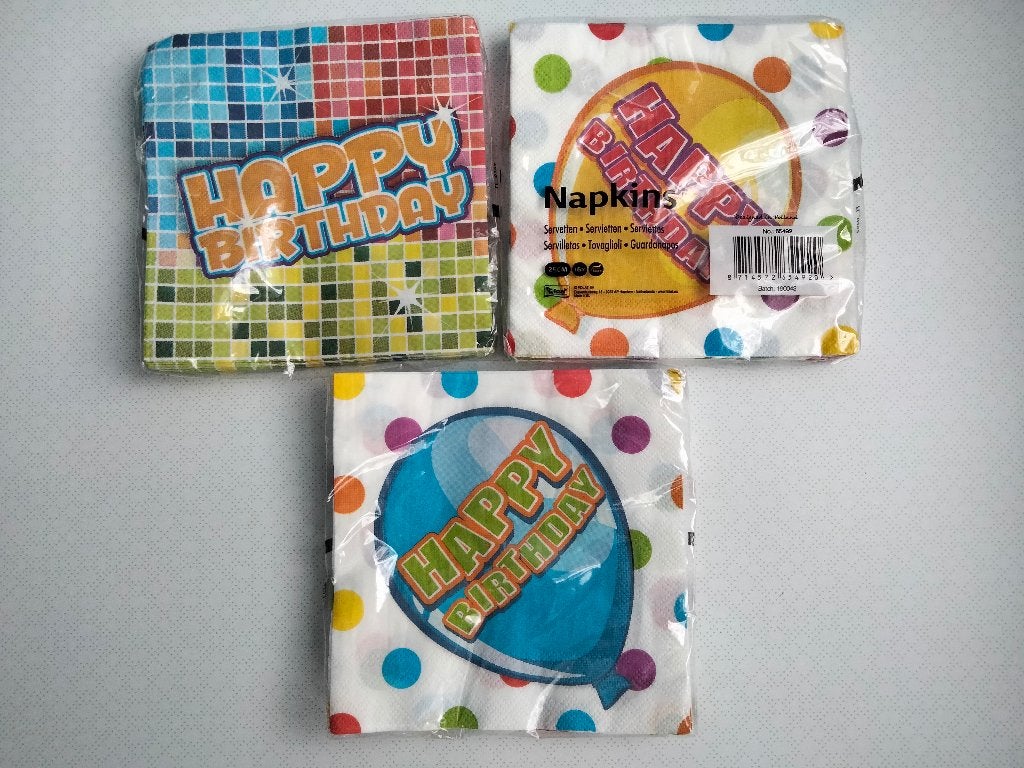 Happy Birthday Servetten - Feestelijke Papieren Servetten, Ophalen, Nieuw, Feestartikel, Verjaardag